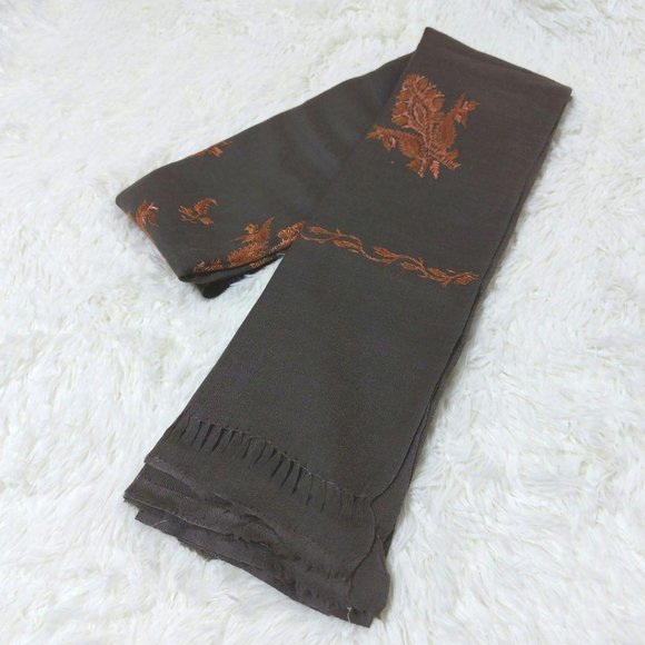 Gray Shawl Accessories - Large-size stole Patterned　